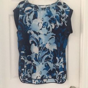 5/$25 - Blue monochromatic silky top.
